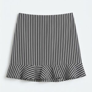 Bailey 44 Black & White Vertical Stripe A-Line Skirt